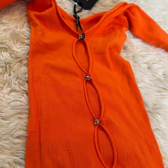 NWT White Fox One of a Kind Mini Dress in Orange - One Size - Picture 6 of 7